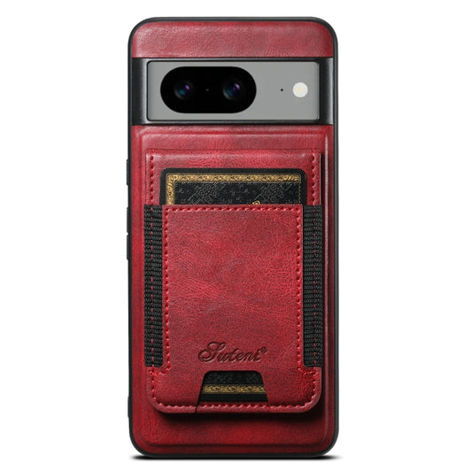 For Google Pixel 6a Suteni H17 Oil Eax Leather Detachable Wallet Phone Case(Red) - Google Cases by Suteni | Online Shopping UK | buy2fix