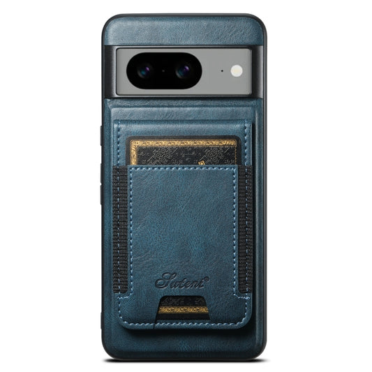 For Google Pixel 6a Suteni H17 Oil Eax Leather Detachable Wallet Phone Case(Blue) - Google Cases by Suteni | Online Shopping UK | buy2fix