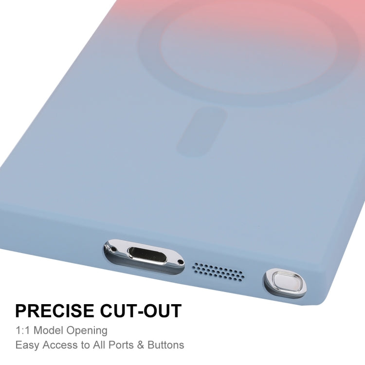 For Samsung Galaxy S24 Ultra 5G ENKAY Hat-Prince MagSafe Rainbow Gradient Silicone Phone Case with Lens Film(Green Blue) - Galaxy S24 Ultra 5G Cases by ENKAY | Online Shopping UK | buy2fix