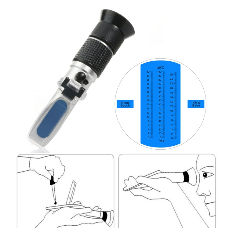 RZ136 Refractometer Fruit Wine Meter Sugar Portable Auto Brix 0~32% Alcohol 0~26% Fruit Juice Wine Sugar Meter Refractometer - Consumer Electronics by buy2fix | Online Shopping UK | buy2fix