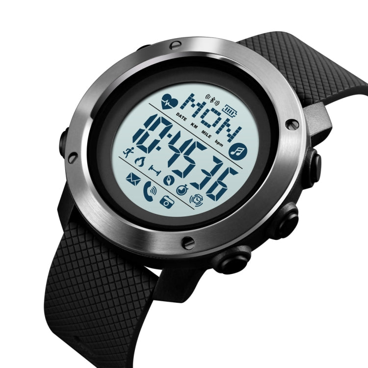 SKMEI 1511 Simple Bluetooth Men Smart Waterproof Compass Adult Smart Watch(Steel Shell Black) - Sport Watches by SKMEI | Online Shopping UK | buy2fix