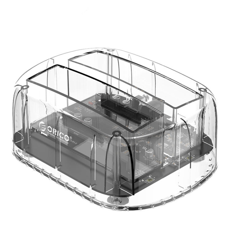 ORICO 6239C3 2.5/3.5inch 2 Bay Transparent Type-C Hard Drive Dock - HDD Enclosure by ORICO | Online Shopping UK | buy2fix