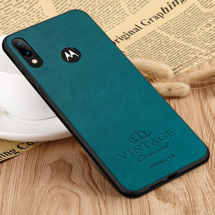 For MOTO E6 plus PINWUYO Pin Rui Series Classical Leather, PC + TPU + PU Leather Waterproof And Anti-fall All-inclusive Protective Shell(Blue) - Motorola Cases by PINWUYO | Online Shopping UK | buy2fix