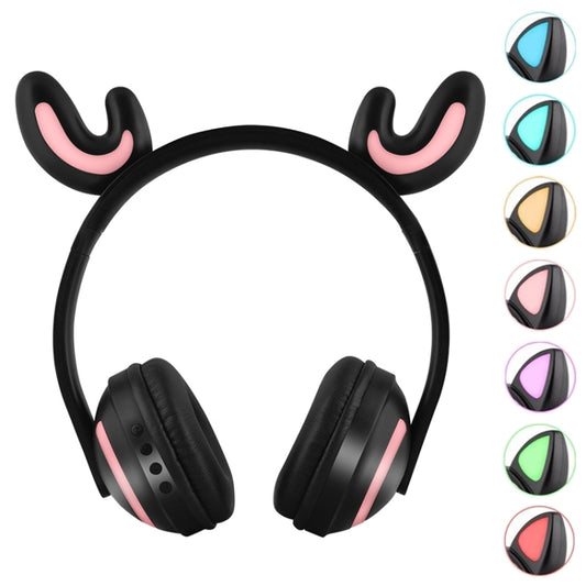 ZW19 LED 7 Colors light Bluetooth Stereo Wireless Headphones Cat Ear Flashing Glowing  Gaming Headset Earphone(Deer Fairy) - Headset & Headphone by buy2fix | Online Shopping UK | buy2fix