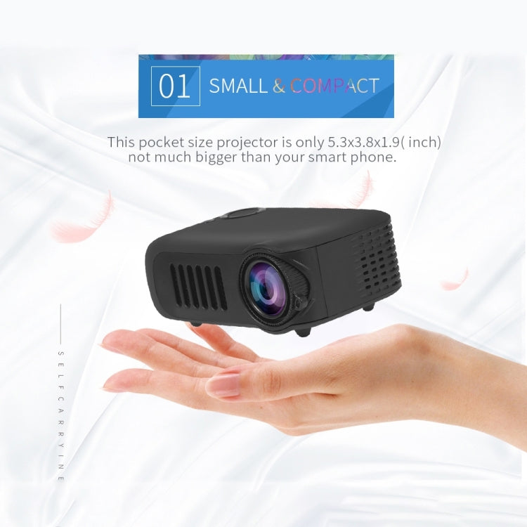 A2000 Portable Projector 800 Lumen LCD Home Theater Video Projector, Support 1080P, US Plug (White) - Consumer Electronics by buy2fix | Online Shopping UK | buy2fix