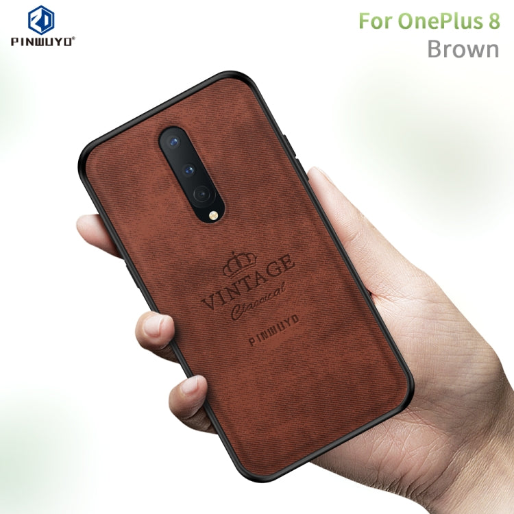 For Oneplus 8 PINWUYO Zun Series PC + TPU + Skin Waterproof And Anti-fall All-inclusive Protective Shell(Brown) - OnePlus Cases by PINWUYO | Online Shopping UK | buy2fix