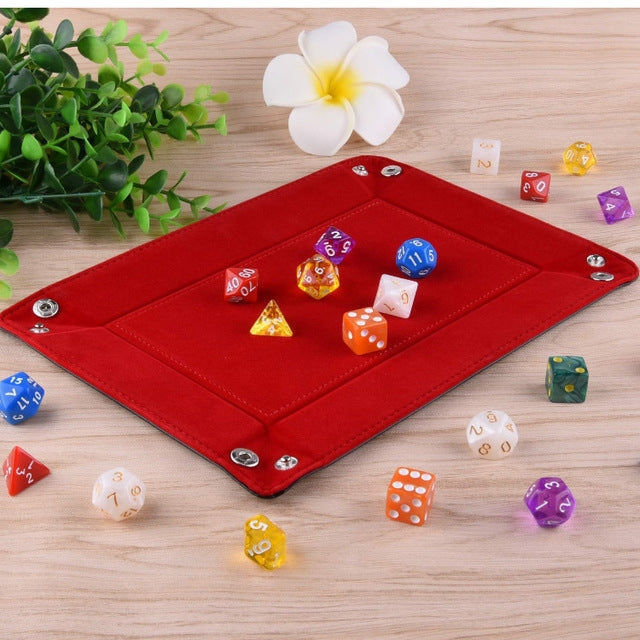 2 PCS PU Leather Folding Hexagonal Dice Game Bar Club Dice Storage Tray(Red) - Gambling by buy2fix | Online Shopping UK | buy2fix