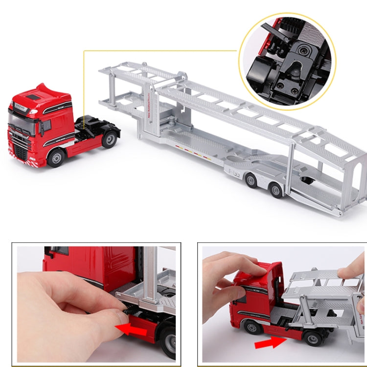 Alloy 1:50 Double-Deck Car Transporter Truck Diecast  Vehicle Model Toy(Red) - Model Toys by buy2fix | Online Shopping UK | buy2fix