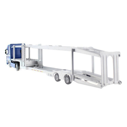 Alloy 1:50 Double-Deck Car Transporter Truck Diecast  Vehicle Model Toy(Blue) - Model Toys by buy2fix | Online Shopping UK | buy2fix