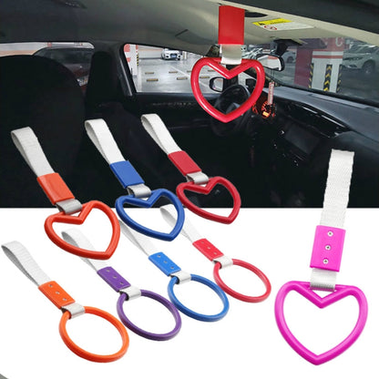 JDM Car Static Belt Decorative Warning Hanging Ring Rear Bumper Warning Ring Car Safety Hand Ring(Heart-Shaped Pink) - Static Belt by buy2fix | Online Shopping UK | buy2fix