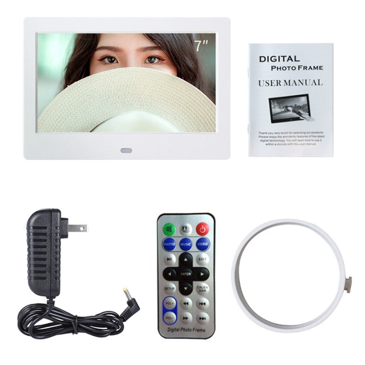 DPF-706 7 inch Digital Photo Frame LED Wall Mounted Advertising Machine, Plug:UK Plug(White) - Consumer Electronics by buy2fix | Online Shopping UK | buy2fix