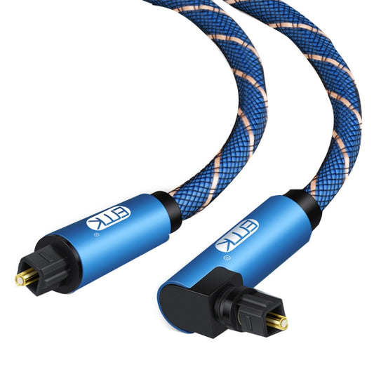 EMK 90 Degree Swivel Adjustable Right Angled 360 Degrees Rotatable Plug Nylon Woven Mesh Optical Audio Cable, Cable Length:10m(Blue) - Audio Optical Cables by EMK | Online Shopping UK | buy2fix