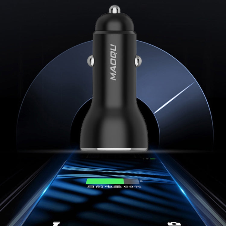 QIAKEY QK506L Dual Ports Fast Charge Car Charger(Black) - In Car by QIAKEY | Online Shopping UK | buy2fix