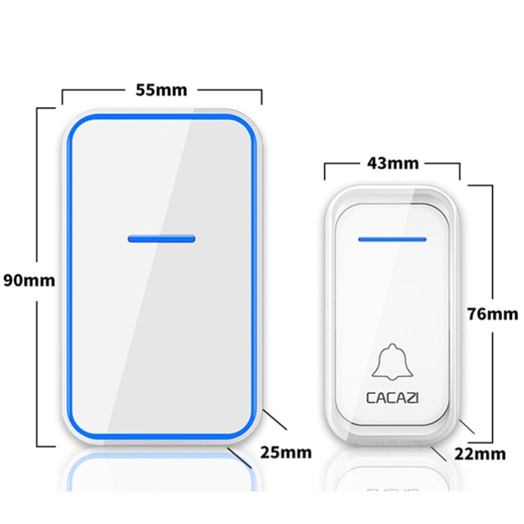 CACAZI A68-2 One to Two Wireless Remote Control Electronic Doorbell Home Smart Digital Wireless Doorbell, Style:UK Plug(White) - Wireless Doorbell by CACAZI | Online Shopping UK | buy2fix