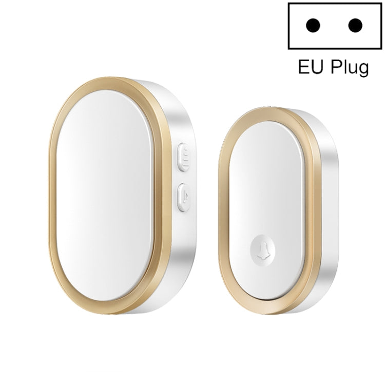 CACAZI A99 Home Smart Remote Control Doorbell Elderly Pager, Style:EU Plug(Golden) - Security by CACAZI | Online Shopping UK | buy2fix