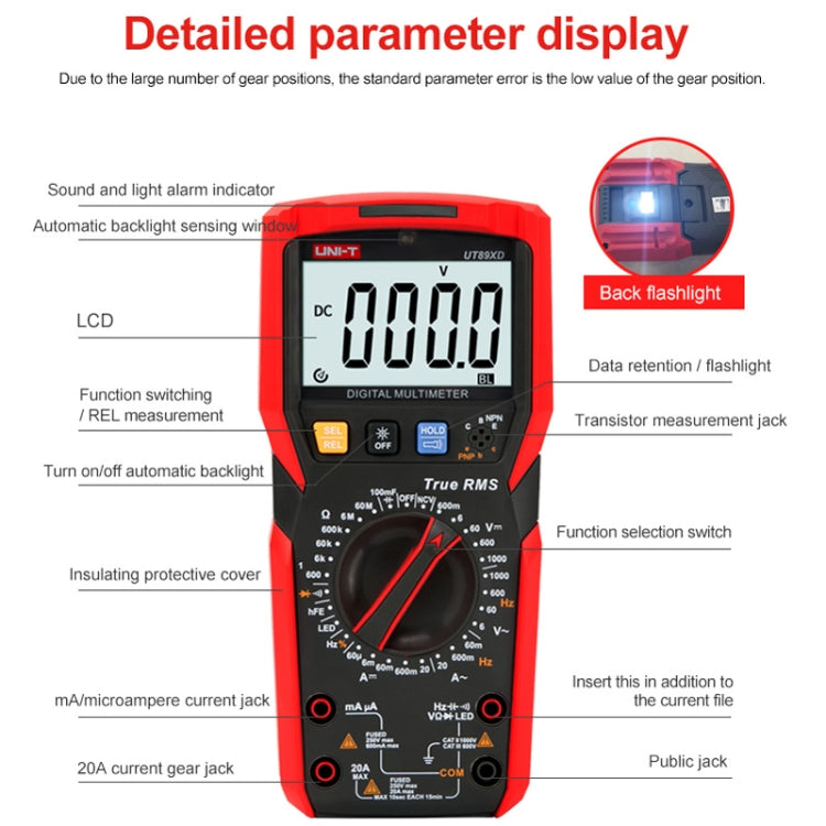 UNI-T UT89XE Digital High-Precision Multimeter Digital Display Multi-Meter - Digital Multimeter by UNI-T | Online Shopping UK | buy2fix