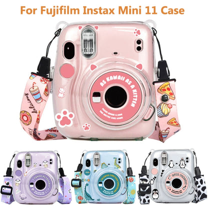 For Fujifilm Instax Mini 11  5sets Storage Case + Shoulder Strap + Sticker 3 In 1 Set(Set 2) - Camera Accessories by buy2fix | Online Shopping UK | buy2fix
