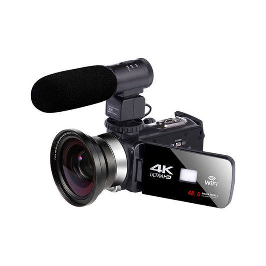 4K HD Night Vision 48MP Home WiFi Live Camcorder DV Digital Camera, Style:Microphone + Wide-angle Lens - Consumer Electronics by buy2fix | Online Shopping UK | buy2fix