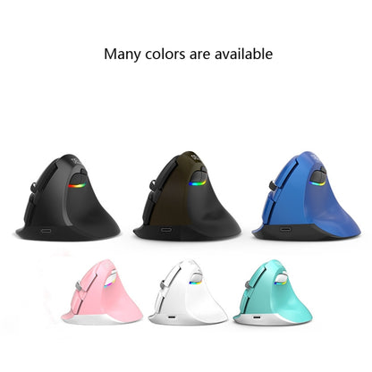 DELUX M618Mini Colorful Wireless Luminous Vertical Mouse Bluetooth Rechargeable Vertical Mouse(Classic black) - Wireless Mice by DELUX | Online Shopping UK | buy2fix