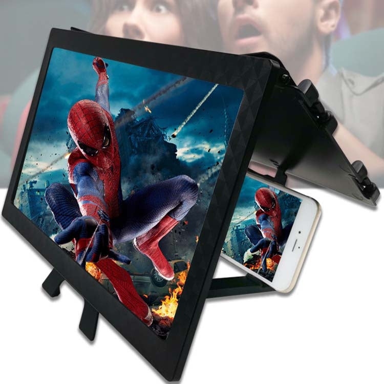 F13 12 inch Mobile Phone Screen Amplifier Foldable Three-sided Shading HD Blu-ray 3D Video Amplifier(White) - Screen Magnifier by buy2fix | Online Shopping UK | buy2fix