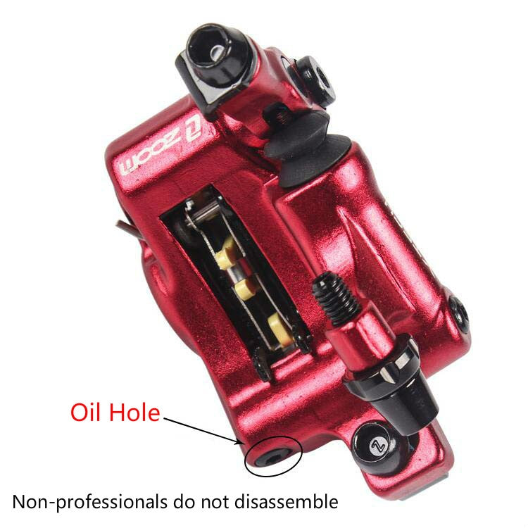 ZOOM HB100 Mountain Bike Hydraulic Brake Caliper Folding Bike Cable Pull Hydraulic Disc Brake Caliper, Style:Rear(Red) - Bicycle Brake Parts by Zoom | Online Shopping UK | buy2fix