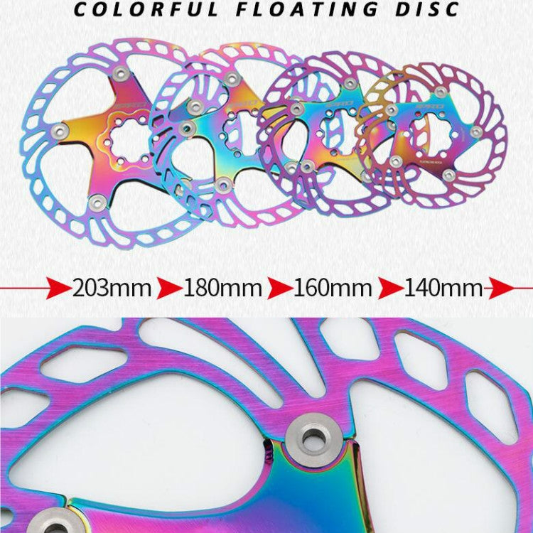 IIIPRO Floating Disc Road Mountain Bike Six Nail Disc Brake Disc, Size:180mm(Colorful) - Outdoor & Sports by IIIPRO | Online Shopping UK | buy2fix