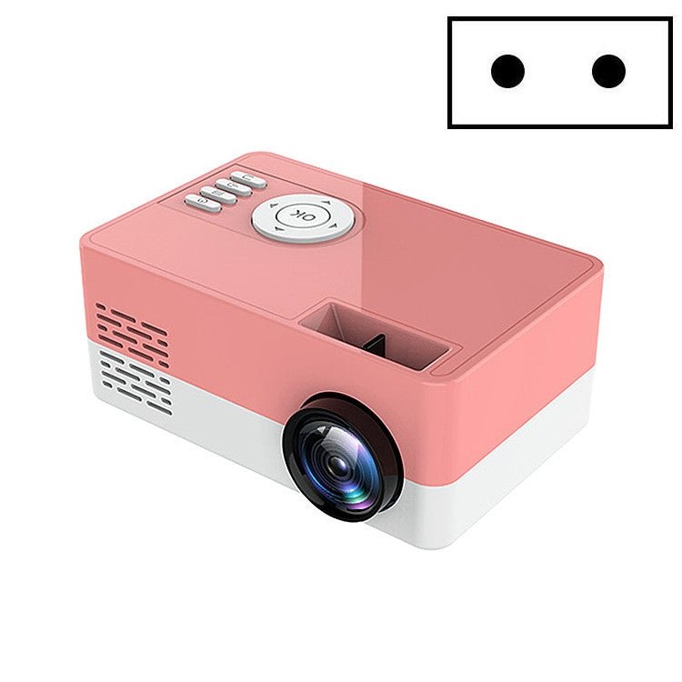 S261/J16 Home Mini HD 1080P Portable LED Projector, Support TF Card / AV / U Disk, Plug Specification:EU Plug(Pink White) - Consumer Electronics by buy2fix | Online Shopping UK | buy2fix
