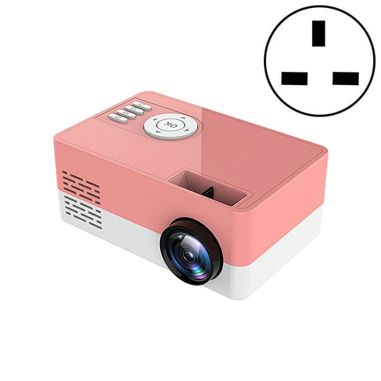 S261/J16 Home Mini HD 1080P Portable LED Projector, Support TF Card / AV / U Disk, Plug Specification:UK Plug(Pink White) - Consumer Electronics by buy2fix | Online Shopping UK | buy2fix