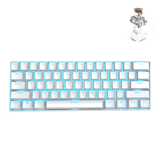 RK61 61 Keys Bluetooth / 2.4G Wireless / USB Wired Three Modes Tablet Mobile Gaming Mechanical Keyboard, Cable Length: 1.5m, Style:Tea Shaft(White) -  by buy2fix | Online Shopping UK | buy2fix