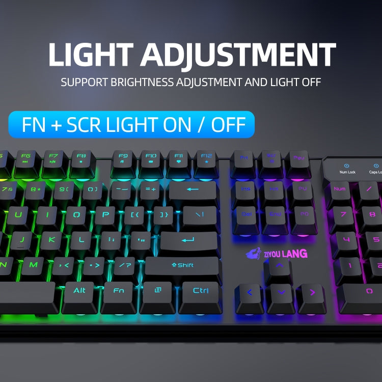 ZIYOULANG T3 Wireless Charging Gaming Lighted Keyboard and Mouse Set(Black Rainbow Light) - Wireless Keyboard by ZIYOULANG | Online Shopping UK | buy2fix