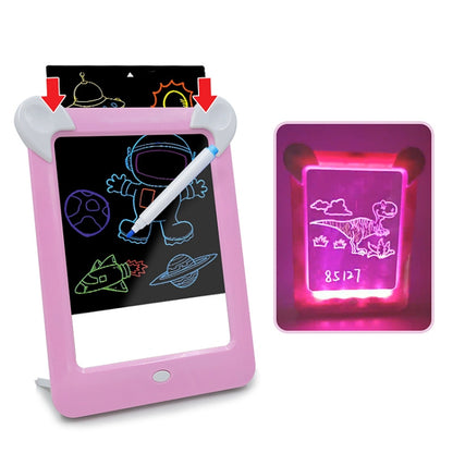 LED Luminous Drawing Board Electronic Fluorescent Writing Board Children Light Painting Message Board(Pink) - Consumer Electronics by buy2fix | Online Shopping UK | buy2fix