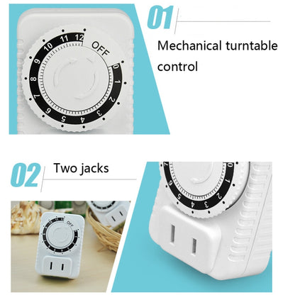 2 PCS ChangXin Electric Vehicle Timer Charger Mechanical Timer Socket Countdown Off Timer Socket(CX-05 110V) - Battery Charger by ChangXin | Online Shopping UK | buy2fix