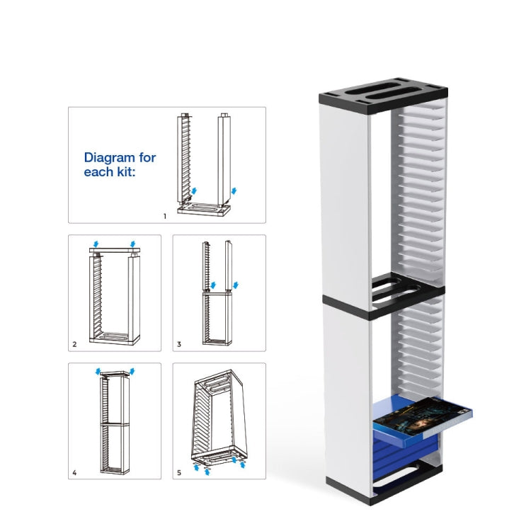 DOBE Console Game Cd Storage Rack Can Accommodate 36 Double-Layer Disc Racks For PS5 - Holder by DOBE | Online Shopping UK | buy2fix