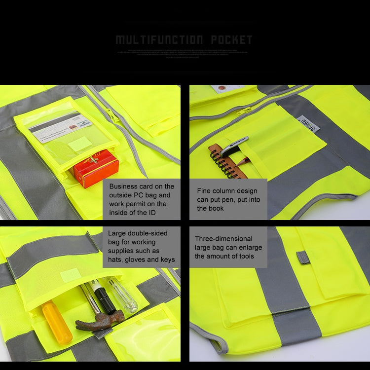 Multi-pockets Safety Vest Reflective Workwear Clothing, Size:M-Chest 112cm(Black) - Reflective Safety Clothing by buy2fix | Online Shopping UK | buy2fix