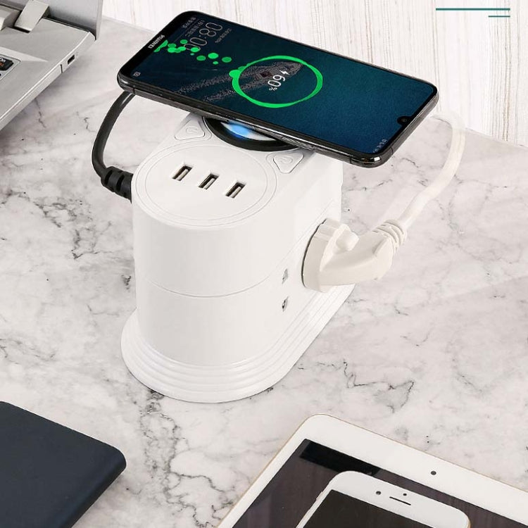 Mobile Phone Wireless Charging Socket Creative Smart USB Power Strip Multi-Function Desktop Vertical Power Strip, CN Plug, Specification: 3 Meters, Style:2 Layer(White) - Consumer Electronics by buy2fix | Online Shopping UK | buy2fix
