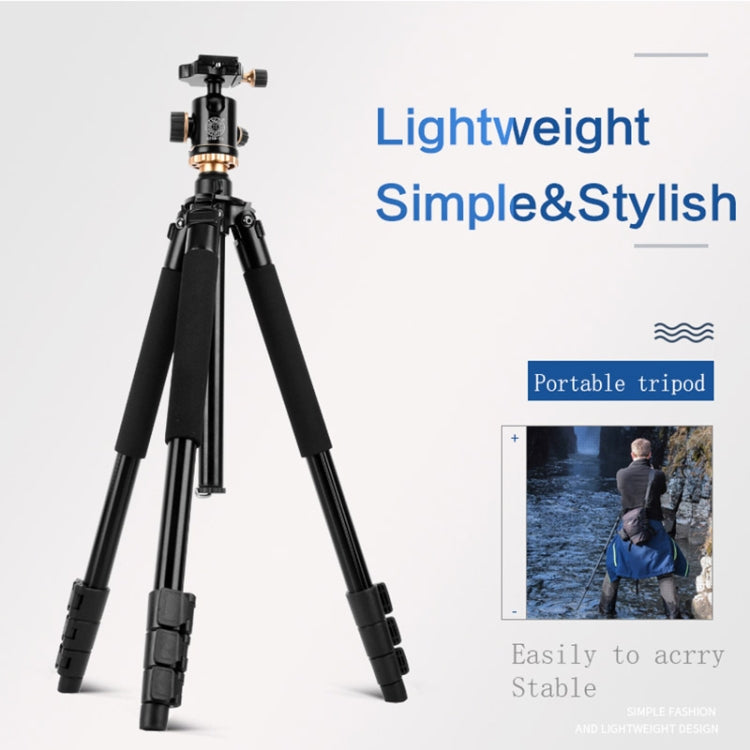 Q338 4-Section Folding Legs Live Broadcast Aluminum Alloy Tripod Mount With Three-dimensional Head - Camera Accessories by buy2fix | Online Shopping UK | buy2fix