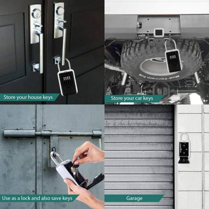 Password Key Box Wall-Mounted Metal Box Password Box Outdoor Key Anti-Theft Storage Box, Specification: Regular(Silver Black) - Security by buy2fix | Online Shopping UK | buy2fix