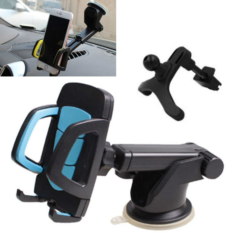 Car Phone Holder Car Air Outlet Mobile Phone Holder Suction Cup Navigation Instrument Panel General, Style:3 in 1(Blue) - Car Holders by buy2fix | Online Shopping UK | buy2fix