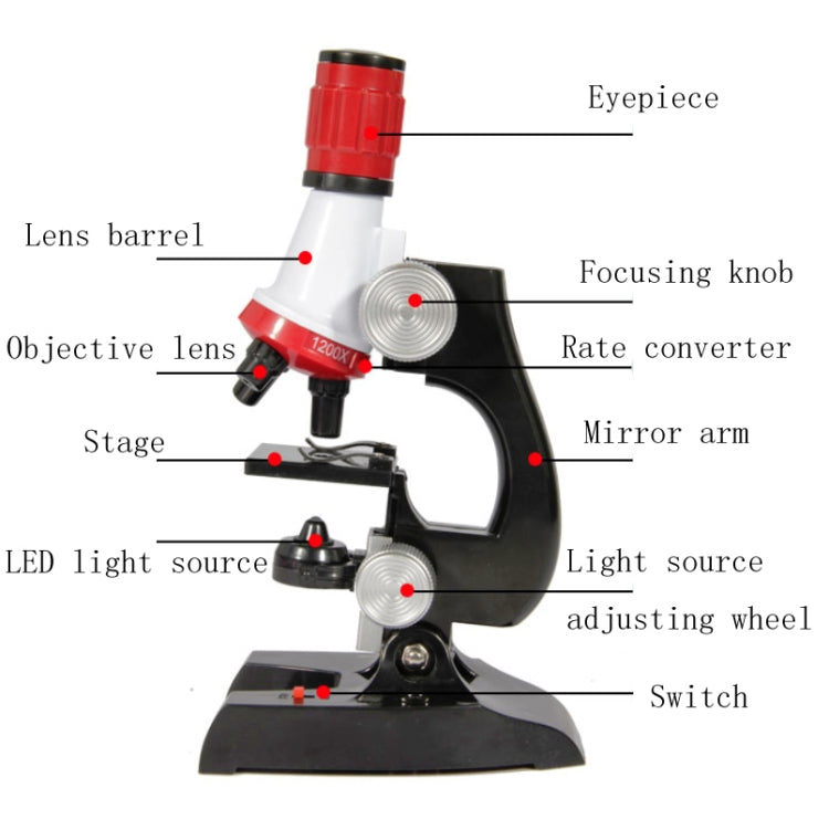 Children Microscope Set Simulation Science Experiment 1200 Times Science & Education Supplies - Consumer Electronics by buy2fix | Online Shopping UK | buy2fix