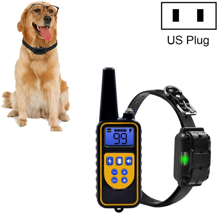 Bark Stopper Dog Training Device Dog Collar with Electric Shock Vibration Warning(US Plug) - Training Aids by buy2fix | Online Shopping UK | buy2fix