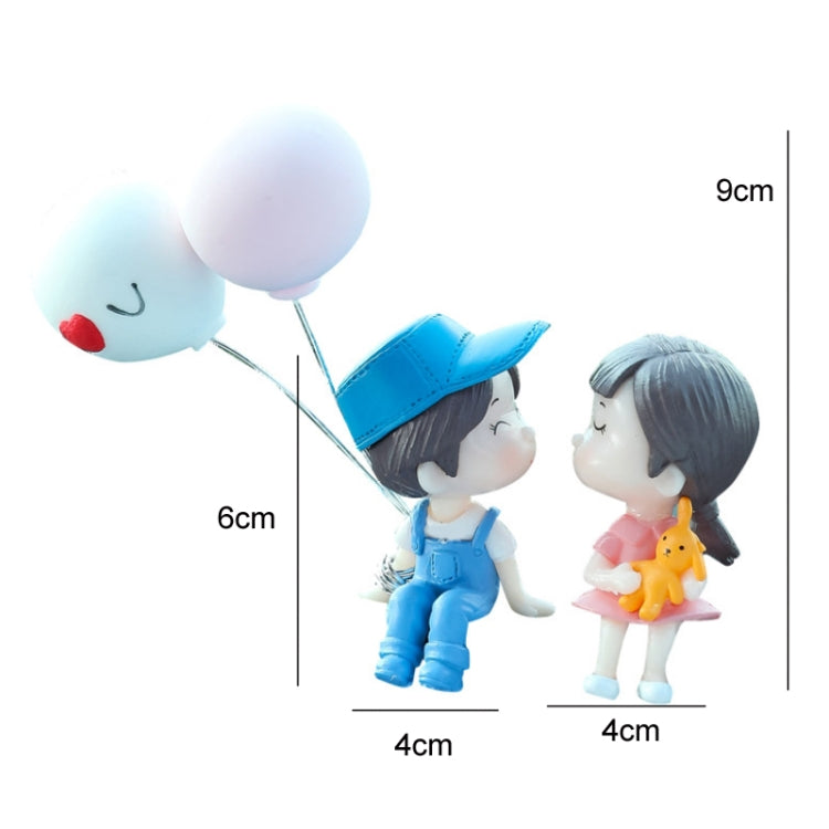 In Car Ornament Lovely Kissing Couple Doll, Colour:Gray Couple Balloon+Spring Balloon - In Car by buy2fix | Online Shopping UK | buy2fix