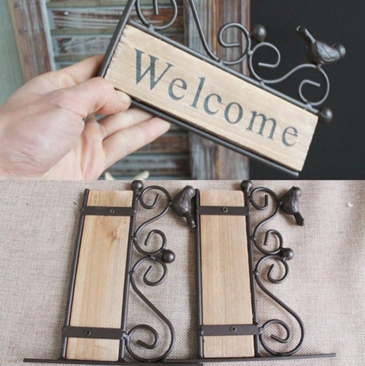 A20-AL1899  Country Pastoral Iron Birds Welcome Doorplate Wall Decoration Photography Props - Camera Accessories by buy2fix | Online Shopping UK | buy2fix