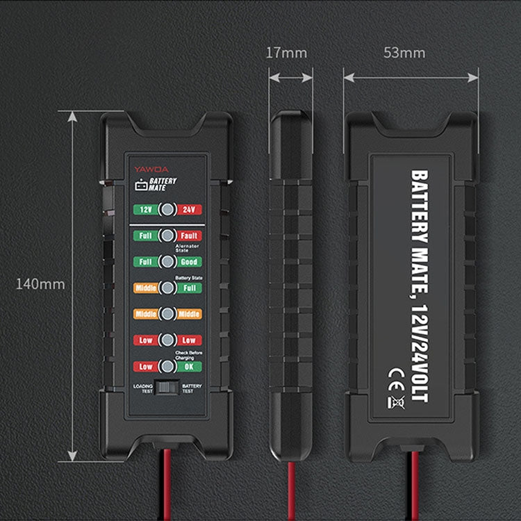 YAWOA BM410 Storage Battery Tester 12V/24V Load Test LED Smart Car Battery Tester Clip - In Car by buy2fix | Online Shopping UK | buy2fix