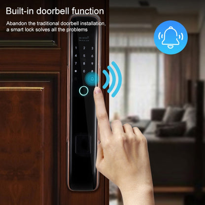 Smart Wifi Anti-Theft Fingerprint Password Lock Mobile Phone Remote Control Electronic Door Lock Magnetic Card Lock, Specification: SM-SL808 Automatic Black - Security by buy2fix | Online Shopping UK | buy2fix