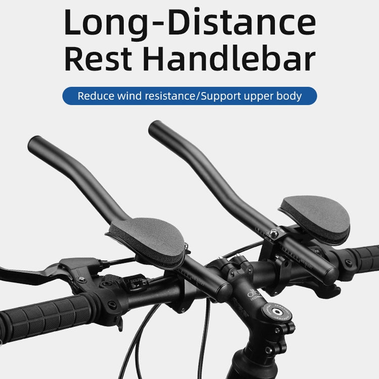 BG-HX-FS-04 Bicycle Aluminum Alloy Frosted Split Rest Bar Mountain Long-Distance Rest Bar Road Bike Bend Bar Riding Equipment(Black) - Outdoor & Sports by buy2fix | Online Shopping UK | buy2fix