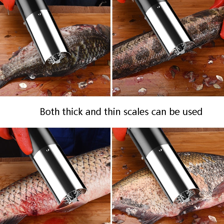 Electric Fish Scale Scraper Household Automatic Wireless Scraping Tool CN Plug Black Single Battery - Cutter & Peeler by buy2fix | Online Shopping UK | buy2fix