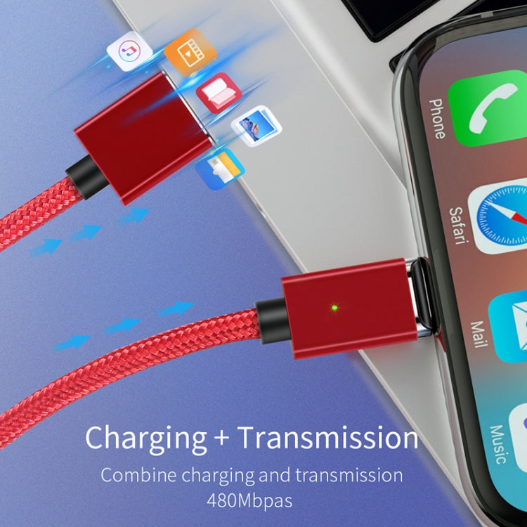2 PCS ESSAGER Smartphone Fast Charging and Data Transmission Magnetic Cable with Micro USB Magnetic Head, Cable Length: 2m(Red) - Mobile Accessories by buy2fix | Online Shopping UK | buy2fix