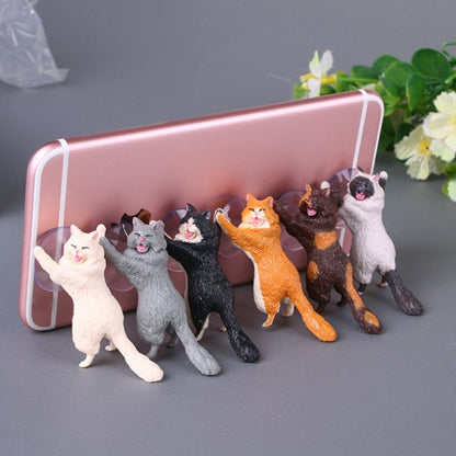 60 PCS Sucker Design Cute Cat Smartphone Holder(White) - Desktop Holder by buy2fix | Online Shopping UK | buy2fix