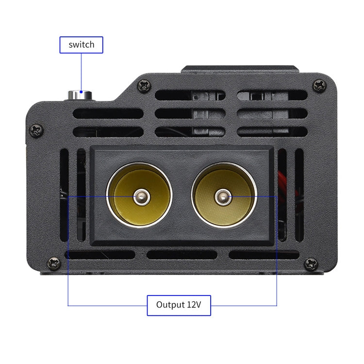 XUYUAN 6000W Car Inverter LED Colorful Atmosphere Light 4 USB Charging Converter, UK Plug, Specification: 12V-220V - Modified Square Wave by buy2fix | Online Shopping UK | buy2fix