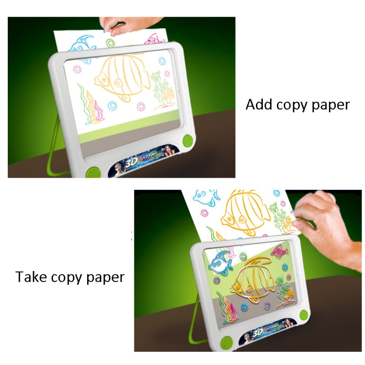 3D Fluorescent Drawing Board Magic Luminous Three-Dimensional Writing Board Graffiti Board Lighting Puzzle Children Drawing Board,Style: Drawing Screen (Dinosaur Version) -  by buy2fix | Online Shopping UK | buy2fix